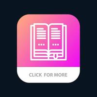 Book Education Open Mobile App Button Android and IOS Line Version vector