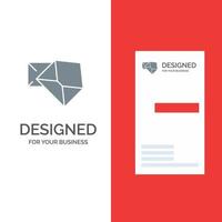 mensaje de correo comercial diseño de logotipo gris abierto y plantilla de tarjeta de visita vector