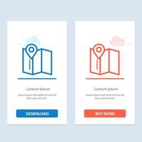 Location Map Service Pin  Blue and Red Download and Buy Now web Widget Card Template vector