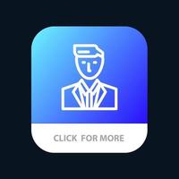 Boss Ceo Head Leader Mr Mobile App Button Android and IOS Line Version vector