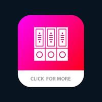 Files Archive Data Database Documents Folders Mobile App Button Android and IOS Glyph Version vector