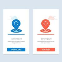 Browse Map Navigation Location  Blue and Red Download and Buy Now web Widget Card Template vector