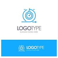 Agile Cycle Development Fast Iteration Blue outLine Logo with place for tagline vector