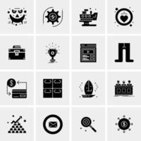 16 iconos de negocios universales vector ilustración de icono creativo para usar en proyectos relacionados con la web y dispositivos móviles