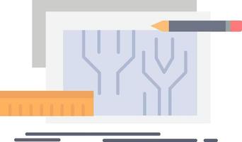 Architecture blueprint circuit design engineering Flat Color Icon Vector