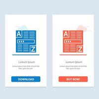 Browser Web Code Internet  Blue and Red Download and Buy Now web Widget Card Template vector