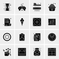 16 iconos de negocios universales vector ilustración de icono creativo para usar en proyectos relacionados con la web y dispositivos móviles