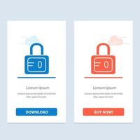 Lock School Study  Blue and Red Download and Buy Now web Widget Card Template vector