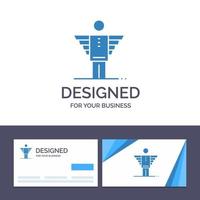 tarjeta de visita creativa y plantilla de logotipo ángel negocio carrera libertad inversor vector ilustración