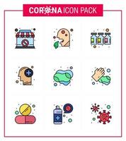 25 conjunto de iconos de emergencia de coronavirus diseño azul como la limpieza de personas médicas vacuna de atención médica coronavirus viral 2019nov elementos de diseño de vectores de enfermedades