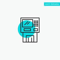 Atm Bank Cash Cashpoint Dispenser Finance Machine Money turquoise highlight circle point Vector icon