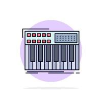 sintetizador teclado midi sintetizador sintetizador color plano icono vector