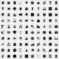 Set of 100 Universal Solid Icons vector