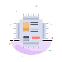 Chip cpu microchip processor technology Flat Color Icon Vector