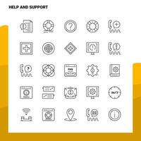 Set of Help And Support Line Icon set 25 Icons Vector Minimalism Style Design Black Icons Set Linear pictogram pack