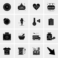 16 iconos de negocios universales vector ilustración de icono creativo para usar en proyectos relacionados con la web y dispositivos móviles