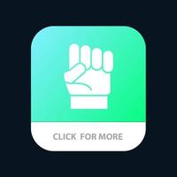 Freedom Hand Human Power Strength Mobile App Button Android and IOS Glyph Version vector