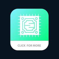 Cpu Microchip Processor Mobile App Button Android and IOS Glyph Version vector