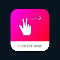 Fingers Gesture Right Mobile App Button Android and IOS Glyph Version vector