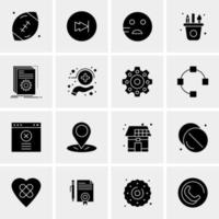 16 iconos de negocios universales vector ilustración de icono creativo para usar en proyectos relacionados con la web y dispositivos móviles