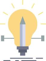 bulb creative solution light pencil Flat Color Icon Vector