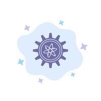 Experiment Gear Setting Lab Blue Icon on Abstract Cloud Background vector