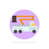 Crane Truck Lift Lifting Transport Abstract Circle Background Flat color Icon vector