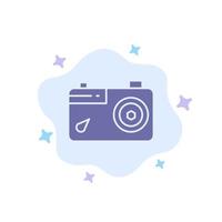 Camera Image Picture Photo Blue Icon on Abstract Cloud Background vector