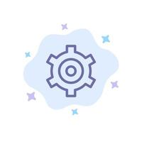 Gear Setting Cogs Blue Icon on Abstract Cloud Background vector