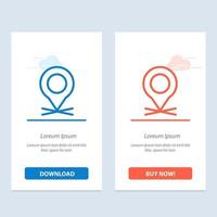 Location Map Pointer Pin  Blue and Red Download and Buy Now web Widget Card Template vector