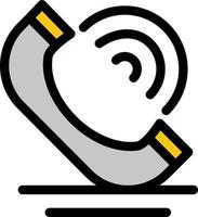 llamada comunicación servicios telefónicos color plano icono vector icono banner plantilla