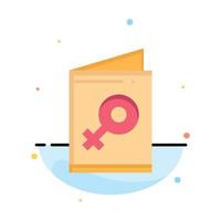 Card Female Symbol Invite Abstract Flat Color Icon Template vector