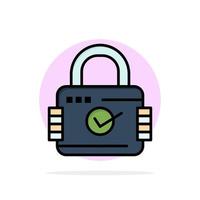 Lock Padlock Security Secure Abstract Circle Background Flat color Icon vector