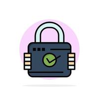 Lock Padlock Security Secure Abstract Circle Background Flat color Icon vector