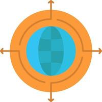 Globe Focus Target Connected  Flat Color Icon Vector icon banner Template