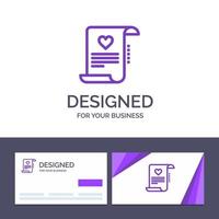 Creative Business Card and Logo template Letter Paper Document Love Letter Marriage Card Vector Illustration