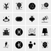 16 iconos de negocios universales vector ilustración de icono creativo para usar en proyectos relacionados con la web y dispositivos móviles