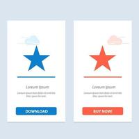 Bookmark Star Media  Blue and Red Download and Buy Now web Widget Card Template vector