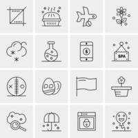 16 iconos de negocios universales vector ilustración de icono creativo para usar en proyectos relacionados con la web y dispositivos móviles