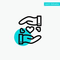 Love Sharing Heart Wedding turquoise highlight circle point Vector icon