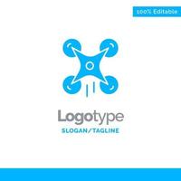 Technology Drone Camera Image Blue Solid Logo Template Place for Tagline vector