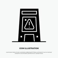 Floor Signal Signaling Warning Wet solid Glyph Icon vector