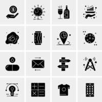 16 iconos de negocios universales vector ilustración de icono creativo para usar en proyectos relacionados con la web y dispositivos móviles