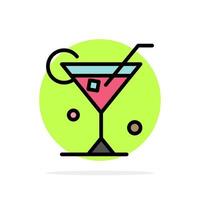 Glass Drink Wine Spring Abstract Circle Background Flat color Icon vector