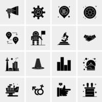 16 iconos de negocios universales vector ilustración de icono creativo para usar en proyectos relacionados con la web y dispositivos móviles