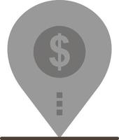 dólar pin mapa ubicación banco negocio color plano icono vector icono banner plantilla