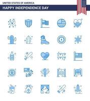 Pack of 25 creative USA Independence Day related Blues of usa usa american love american Editable USA Day Vector Design Elements