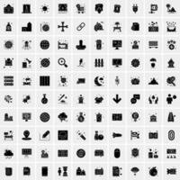 Set of 100 Universal Solid Icons vector