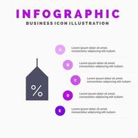 Tag Label Off Logistic Solid Icon Infographics 5 Steps Presentation Background vector