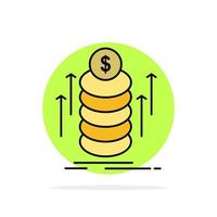 Money Bundle Transfer Coins Abstract Circle Background Flat color Icon vector